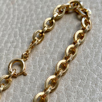 Vintage Italian UnoAErre Biker Link Chain Bracelet in 18k Gold - 7 inch length