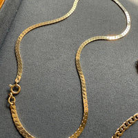 EXCELLENT! Vintage Italian 18k gold special tight curb chain mirrored necklace by Balestra- 17 inch length