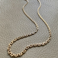 Early to Mid 20th Century era 18k gold Virola Link Necklace - Graduated width - 18.9 inch length