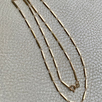 Geometric gold bar link necklace - 18k gold - 21 inch length