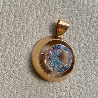 1964 Vintage Finnish Large Faceted Spinel Pendant Necklace by Pekka Ilmari Aulin in 14k Gold - 15.75 inch length