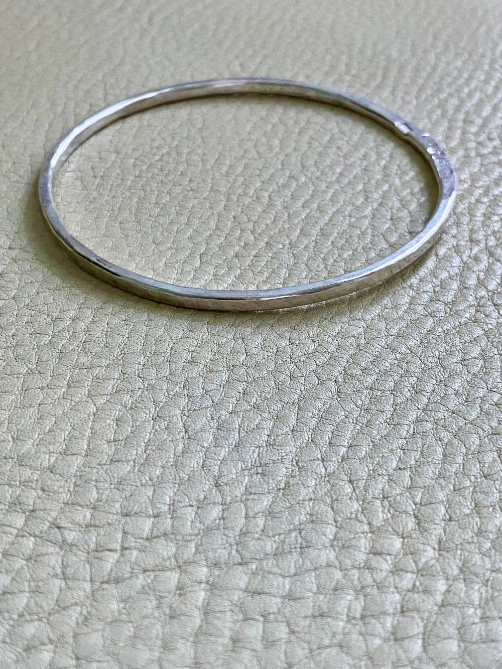 Hand Hammered Vintage Silver Bangle - Interior circumference 8.25 inches