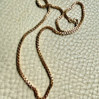 Danish Vintage 14k Gold Box Link Chain Necklace signed SV. C – 16.5 Inches