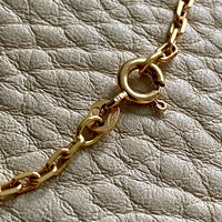 Excellent long length faceted biker link necklace in 18k gold! 31.5 inch length