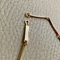 Finnish 18k gold bar link necklace with stylized heart centerpiece - 16.5 inch length