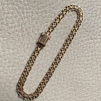 Vintage 18k gold slim x-link bracelet - 7.25 inch length