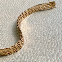Vintage Scandinavian V Link Bracelet in 14k Gold Signed SV Glymerrs - 7.4 inch length