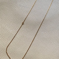 14k Gold Vintage Skinny Biker Link Chain Necklace - 23.1 inch length