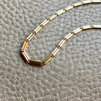 1941 Swedish 18k gold bar link watch chain necklace - 16.25 inch length