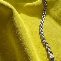 Solid Silver Diamond Snake Link Bracelet - Vintage Italian by Piazza Michele - 7.6 inch length