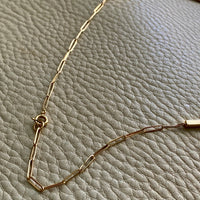 Geometric tubular handmade gold bar link necklace - 18k gold - Swedish 1960s era
