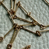 1943 Vintage Geometric 18k Gold Rod Link Necklace - up to 21 inch length
