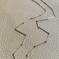 Dainty gold bar link necklace - 18k gold - 20.4 inch length - Swedish vintage 1954