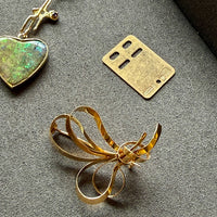 1954 Vintage Swedish 18k Gold Ribbon Brooch - 1.3 inch