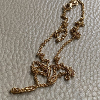 Sparkly 2mm Italian Biker link Necklace in 18k Gold - 19.6 inch length
