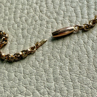 Midcentury era 18k Gold Necklace - Rolo Link Variation Chain Necklace - 17.5 inch length