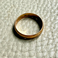 1882 Swedish Antique 18k Gold Engraved Curls Band Ring – Size 10