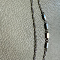 Fabulous 1975 Sterling Silver EXTRA LONG Curb Chain with Bar Link Necklace - 50.5 inch length