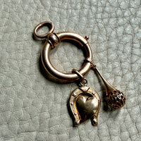 14k Gold Antique English Large Bolt Clasp - Excellent for your Pendants/Charms