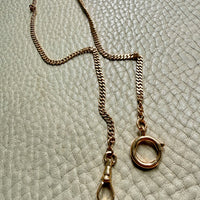 1943 Swedish Vintage Gold Curb Link Watch Chain Necklace 18k Gold – 16 Inch Length