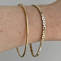 Danish vintage 14k slim brick link bracelet