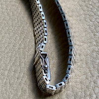 1975 Sterling silver brick link bracelet - Falköping, Sweden - 7.25 inch length