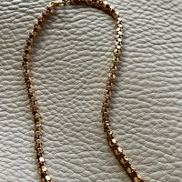 Honeycomb link necklace - Vintage 18k yellow gold, 17.25 inch length
