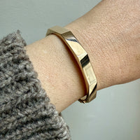 SPECTACULAR!! 10 Sided Geometric Hinged Bangle in 14k Yellow Gold - 1970s era - by Fleming Lund- 6.75 inch