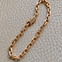 Swedish vintage 18k gold biker link bracelet 4.4mm width - 7.5 inch length