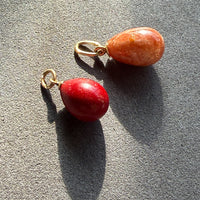 Circa 1900 Antique Russian Purpurin Egg Pendant on 14k Gold