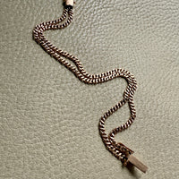 Midcentury era 18k gold Curb Link - Double strand bracelet - 7.6 inch length