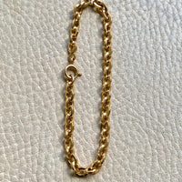 Vintage Italian UnoAErre Biker Link Chain Bracelet in 18k Gold - 7 inch length