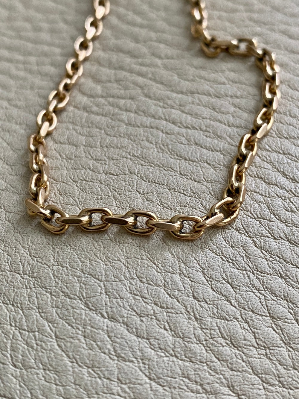 18k gold anchor link bracelet Danish antique early 1900s era