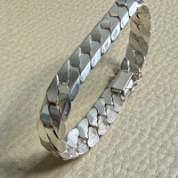 1970s era Chunky Tight Curb Silver Bracelet by Andreas Daub - 7.4 inch length