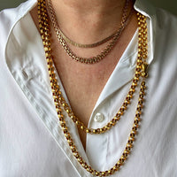 WOW WOW WOW! 1834 Antique Long Length Rolo Link Necklace 22k Gold - 54.3 inch length