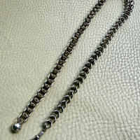 Danish Vintage Sterling Silver Open Foxtail Link Necklace with Dog Clip - 19 inch adjustable length