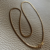Sleek Italian vintage chain- 18k gold zigzag link necklace - 16.5 inch length