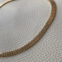 Luxurious and HEAVY solid gold brick link necklace - Danish 1960s vintage - 17 inch length