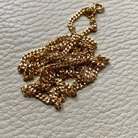 Forever curb link necklace - Excellent long length 27.75 inch length - Vintage Italian 18k gold chain