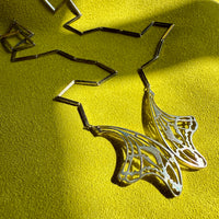 1984 Sterling Silver Butterfly Wing bar link Necklace BY ALTON - 24 inch length