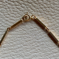 Modernist 18k solid gold bar link chain necklace - Made in 1961 - 17.5 inch length