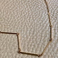 Dainty gold bar link necklace - 18k gold - 20.4 inch length - Swedish vintage 1954