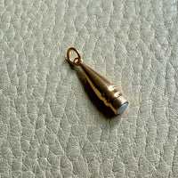 18k Gold Vintage Looking Glass with Pearl - Charm or Pendant