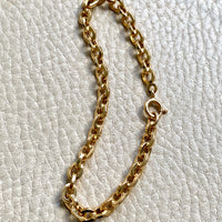 Vintage Italian UnoAErre Biker Link Chain Bracelet in 18k Gold - 7 inch length
