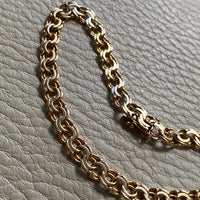 Vintage 1963 Double link solid 18k gold bracelet - 7.5 inch length