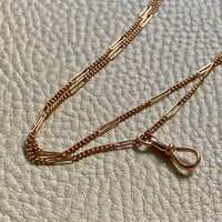 Swedish Antique Longuard Chain as Double Length Necklace in 18k gold - 21 inch length