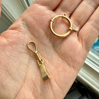 18k Gold Antique Large Bolt Clasp - Excellent for your Pendants/Charms