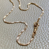 18k Gold Bar-Link Watch Chain Necklace with Dog Clip - 16.4 inch length