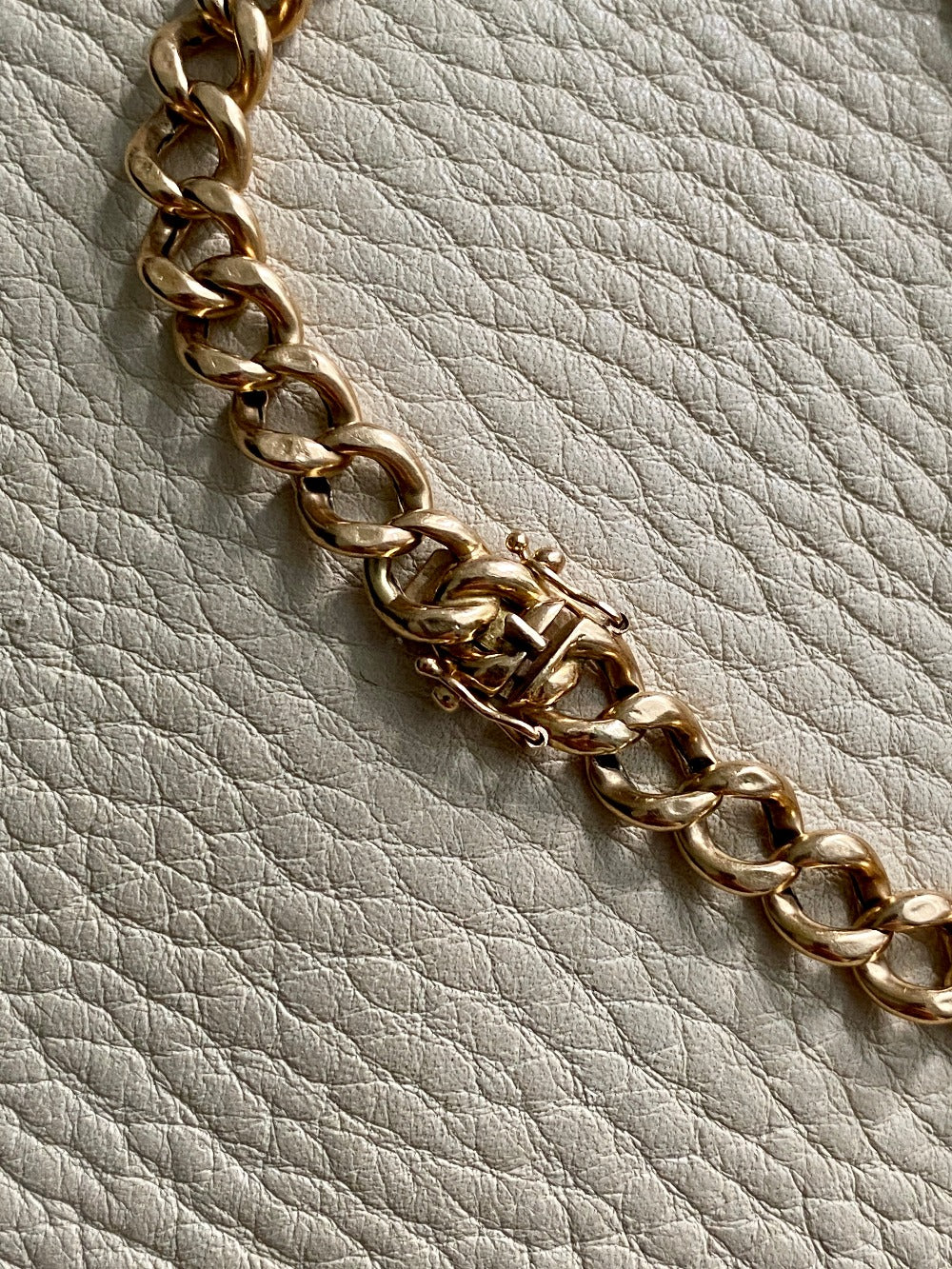 1932 Puffed curb link bracelet in 18k gold - by Gustaf Möllenborg - 8.25inch length