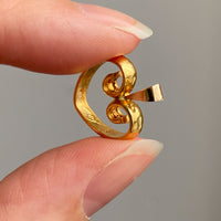23k and 18k gold Swedish handmade heart pendant - early 20th century era